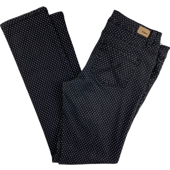 Vintage Chor 90’s black w/white Swiss polka dot jeans  - size 9 - Picture 5 of 11